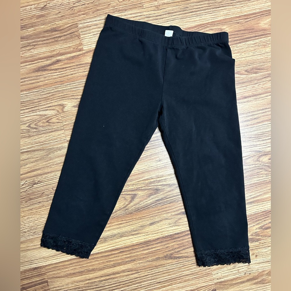 1989 Place Black Leggings with Lace Trim
